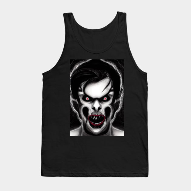 EVIL AND CREEPY RED EYED SPOOKY HALLOWEEN VAMPIRE Tank Top by sailorsam1805